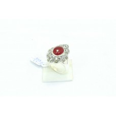 Sterling silver 925 Women's Ring Marcasites carnelian cabochon stones